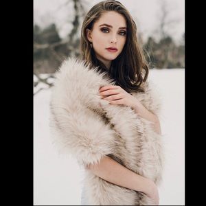 Blush Nude Faux Fur Wrap/Shrug